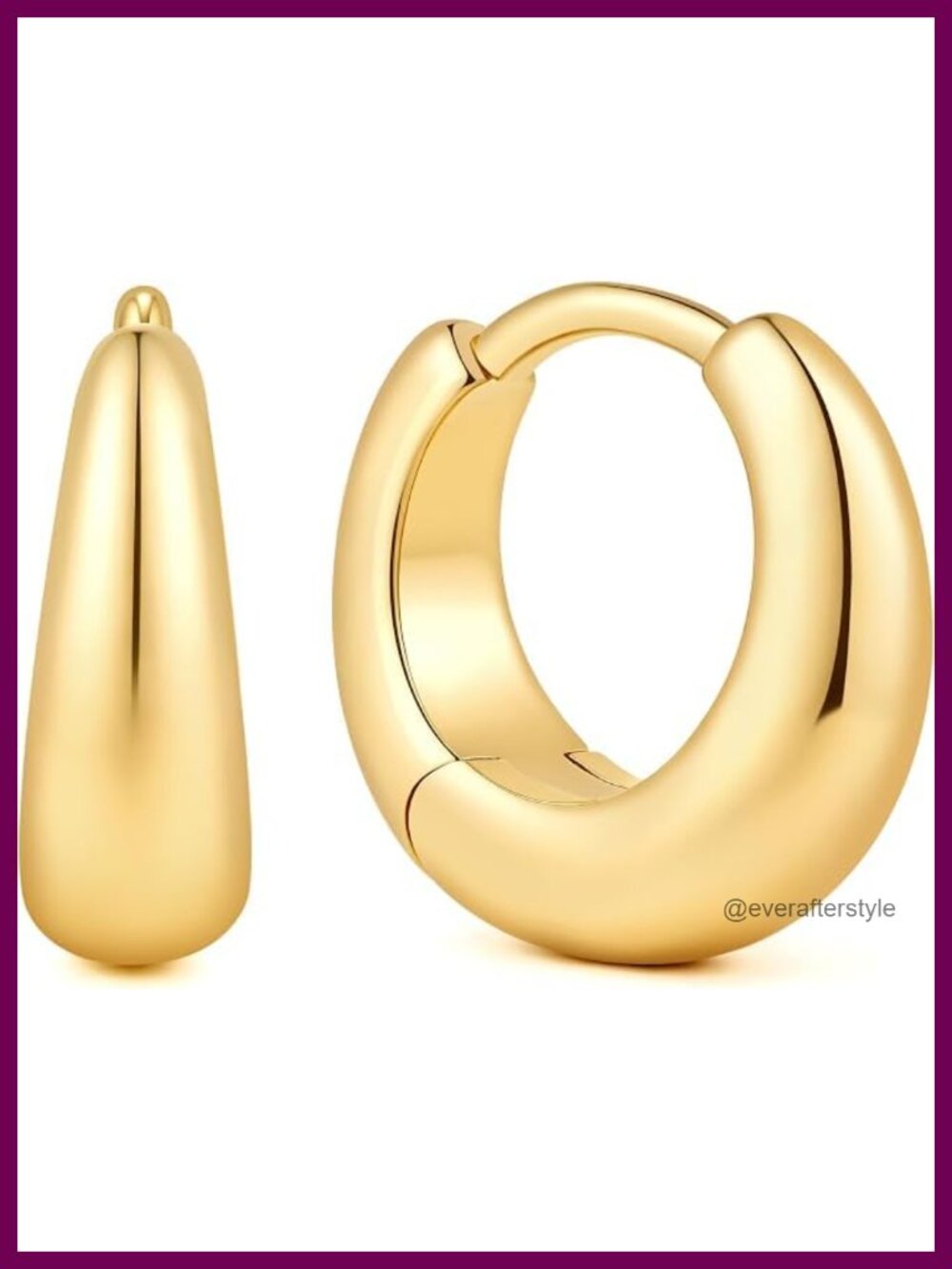 14K Gold Plated Hoop Earrings Hypoallergenic Huggie Lever Back
